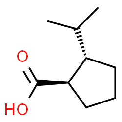 Cyclopentanecarboxylic acid, 2-(1-methylethyl)-, (1R,2S)- (9CI) structure