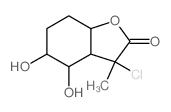 3-chloro-4,5-dihydroxy-3-methyl-3a,4,5,6,7,7a-hexahydrobenzofuran-2-one结构式