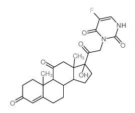 Pregn-4-ene-3,11,20-trione,21-(5-fluoro-3,6-dihydro-2,6-dioxo-1(2H)-pyrimidinyl)-17-hydroxy- (9CI)结构式