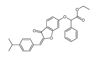 ethyl 2-[[3-oxo-2-[(4-propan-2-ylphenyl)methylidene]-1-benzofuran-6-yl]oxy]-2-phenylacetate Structure