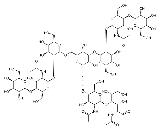 MANNOTRIOSE-DI-(N-ACETYL-D-GLUCOSAMINE), BIS(GALACTOSYL-[N-ACETYL-D-GLUCOSAMINYL]) Structure