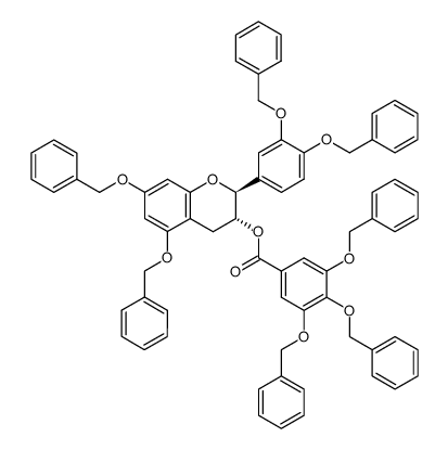 (-)-(2S,3R)-5,7-bis(benzyloxy)-2-[3,4-bis(benzyloxy)phenyl]chroman-3-yl 3,4,5-tris(benzyloxy)benzoate结构式