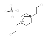 1,4-bis(2-chloroethyl)-1,4-diazoniabicyclo[2.2.1]heptane; tetrachloroplatinum structure