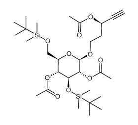 (3R)-3-acetoxy-4-pentynyl 2',4'-O-bis(acetyl)-3',6'-O-bis(tert-butyldimethylsilyl)-β-D-glucopyranoside Structure