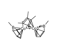 Co2(1-methylborinato)2(μ-tetramethylcyclobutadiene)结构式