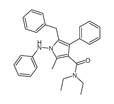 1-anilino-5-benzyl-N,N-diethyl-2-methyl-4-phenyl-3-pyrrolecarboxamide Structure