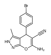 6-amino-4-(4-bromophenyl)-3-methyl-1,4-dihydropyrano[2,3-c]pyrazole-5-carbonitrile Structure