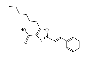 5-hexyl-2-(2-phenylethenyl)-1,3-oxazole-4-carboxylic acid Structure