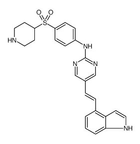 2-Pyrimidinamine, 5-[(1E)-2-(1H-indol-4-yl)ethenyl]-N-[4-(4-piperidinylsulfonyl)phenyl]结构式