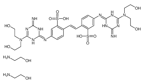 4,4'-bis[[4-amino-6-[bis(2-hydroxyethyl)amino]-1,3,5-triazin-2-yl]amino]stilbene-2,2'-disulphonic acid, compound with 2-aminoethanol (1:2) picture