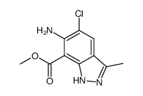 6-amino-5-chloro-3-methyl-1H-indazole-7-carboxylic acid methyl ester结构式