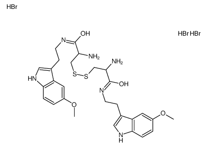 2-amino-3-[[2-amino-3-[2-(5-methoxy-1H-indol-3-yl)ethylamino]-3-oxopropyl]disulfanyl]-N-[2-(5-methoxy-1H-indol-3-yl)ethyl]propanamide,trihydrobromide结构式