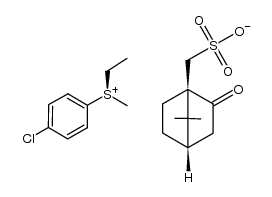 (R)-(4-chlorophenyl)(ethyl)(methyl)sulfonium ((1R,4S)-7,7-dimethyl-2-oxobicyclo[2.2.1]heptan-1-yl)methanesulfonate结构式