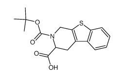 2-(tert-butoxycarbonyl)-1,2,3,4-tetrahydro(1)benzothieno(2,3-c)pyridine-3-carboxylic acid结构式