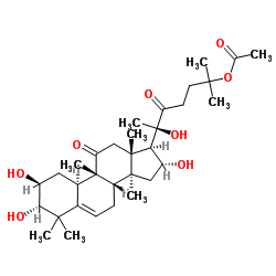 19-Norlanost-5-ene-11,22-dione, 25-(acetyloxy)-2,3,16,20-tetrahydroxy-9-methyl-, (2β,3α,9β,10α,16α)-结构式