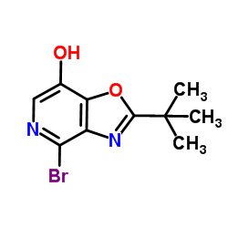 4-Bromo-2-(2-methyl-2-propanyl)[1,3]oxazolo[4,5-c]pyridin-7-ol结构式