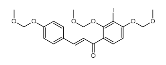 (E)-1-(3-iodo-2,4-bis(methoxymethoxy)phenyl)-3-(4-(methoxymethoxy)phenyl)prop-2-en-1-one Structure