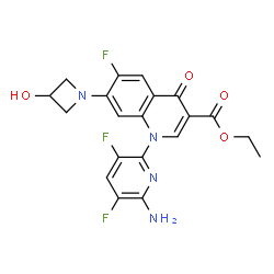 3-喹啉羧酸,1-(6-氨基-3,5-二氟-2-吡啶基)-6-氟-1,4-二氢-7-[3-(2-(2-甲基--1-氮杂环丁烷基)]-4-氧代-乙酯结构式