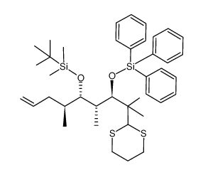 (3R,4R,5S)-3-(2-(1,3-dithian-2-yl)propan-2-yl)-4,7,7,8,8-pentamethyl-5-((S)-pent-4-en-2-yl)-1,1,1-triphenyl-2,6-dioxa-1,7-disilanonane结构式