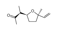 (S)-3-[(2S,5R)-Tetrahydro-5-vinyl-5-methylfuran-2-yl]-2-butanone结构式