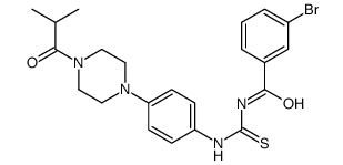 3-bromo-N-[[4-[4-(2-methylpropanoyl)piperazin-1-yl]phenyl]carbamothioyl]benzamide Structure