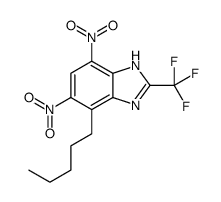 5,7-dinitro-4-pentyl-2-(trifluoromethyl)-1H-benzimidazole结构式