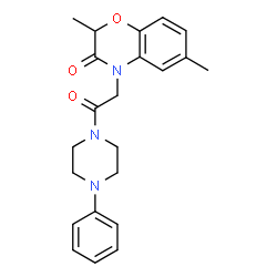 Piperazine, 1-[(2,3-dihydro-2,6-dimethyl-3-oxo-4H-1,4-benzoxazin-4-yl)acetyl]-4-phenyl- (9CI) Structure