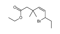 ethyl 6-bromo-3,3-dimethyloct-4-enoate结构式