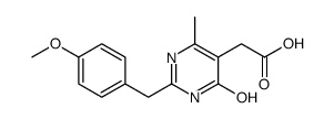 2-[2-[(4-methoxyphenyl)methyl]-4-methyl-6-oxo-3H-pyrimidin-5-yl]acetic acid structure