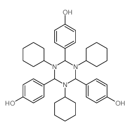 Phenol,4,4',4''-(1,3,5-tricyclohexylhexahydro-1,3,5-triazine-2,4,6-triyl)tris-结构式