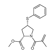 (4S)-1-(2-methylpropenoyl)-4-phenylthio-L-proline methyl ester结构式