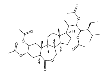 (2α,3α,22S,23S)-tetraacetoxy-B-homo-7-oxastigmastan-6-one结构式