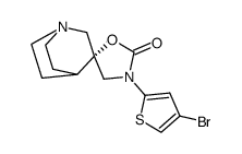 (R)-3'-(4-bromothiophen-2-yl)spiro[1-azabicyclo[2.2.2]octan-3,5'-oxazolidin]-2'-one Structure