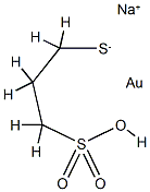 sodium [3-mercaptopropane-1-sulphonato(2-)-S3]aurate(1-) structure