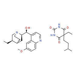 (9S)-10,11-dihydro-6'-methoxycinchonan-9-ol, compound with 5-ethyl-5-(3-methylbutyl)barbituric acid (1:1) Structure