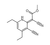 3-cyano-2-cyano(methoxycarbonyl)-methylene-4,6-diethyl-1,2-dihydropyridine Structure