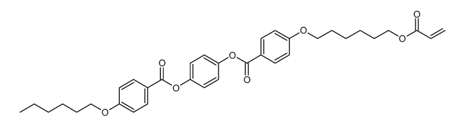 Benzoic acid, 4-(hexyloxy)-, 4-[[4-[[6-[(1-oxo-2-propenyl)oxy]hexyl]oxy]benzoyl]oxy]phenyl ester Structure