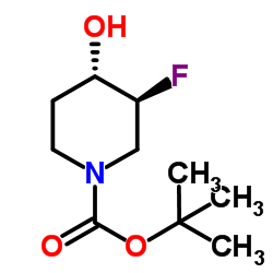 1-Piperidinecarboxylic acid, 3-fluoro-4-hydroxy-, 1,1-dimethylethyl ester, (3R,4R)-rel picture