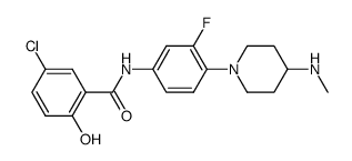 5-chloro-N-[3-fluoro-4-(4-methylaminopiperidin-1-yl)phenyl]-2-hydroxybenzamide Structure