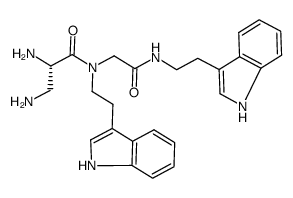 [L-diaminopropionyl]-N-[2-(indol-3-yl)ethyl]glycine 2-(indol-3-yl)ethylamide Structure