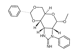 methyl O4,O6-(R)-benzylidene-2,3-(N-phenyl-N,N'-carbonimidoyl-diamino)-α-D-2,3-dideoxy-allopyranoside Structure