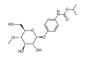 isopropyl (4-(((2S,3R,4R,5S,6R)-3,4-dihydroxy-6-(hydroxymethyl)-5-methoxytetrahydro-2H-pyran-2-yl)oxy)phenyl)carbamate结构式