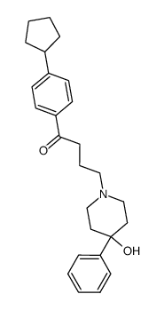 1-(4-Cyclopentyl-phenyl)-4-(4-hydroxy-4-phenyl-piperidin-1-yl)-butan-1-one结构式