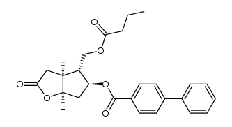 [3aS(2aα,4α,5β,6aα)]-(+)-5-(1,1'-biphenyl-4-carbonyloxy)-4-(butyryloxymethyl)hexahydro-2H-cyclopenta[b]furan-2-one Structure