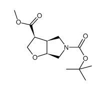 Rel-(3S,3aS,6aS)-5-tert-butyl 3-methyl tetrahydro-2H-furo[2,3-c]pyrrole-3,5(3H)-dicarboxylate结构式