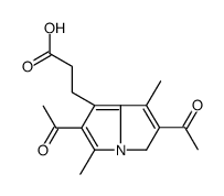 2,6-diacetyl-1,5-dimethyl-7-(2-carboxyethyl)-3H-pyrrolizine结构式