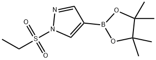 1-(乙基磺酰基)-4-(4,4,5,5-四甲基-1,3,2-二氧硼杂环戊烷-2-基)-1H-吡唑结构式