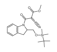 methyl 3-(2-(((tert-butyldimethylsilyl)oxy)methyl)indolin-1-yl)-2-diazo-3-oxopropanoate结构式