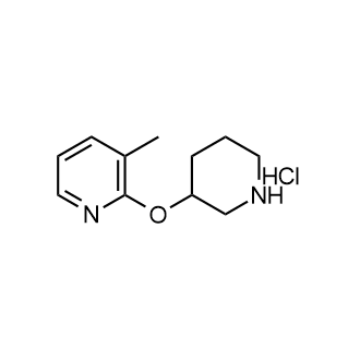 3-甲基-2-(哌啶-3-基氧基)吡啶盐酸盐结构式