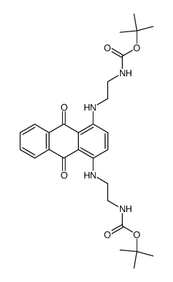 di-tert-butyl (((9,10-dioxo-9,10-dihydroanthracene-1,4-diyl)bis(azanediyl))bis(ethane-2,1-diyl))dicarbamate结构式